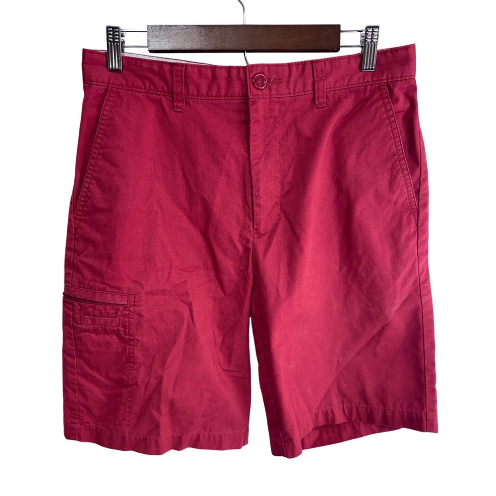 Greg Norman Men's 30 Red Shorts Five Iron Golf Tasso Elba Flat Front